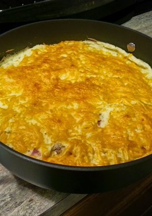A picture of I'm too tired to cook Chicken Fried Steak Casserole.