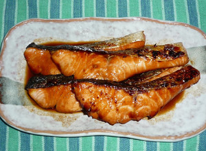A picture of Easy Grilled Salmon with Mirin and Soy Sauce.