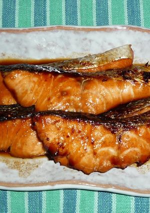 A picture of Easy Grilled Salmon with Mirin and Soy Sauce.
