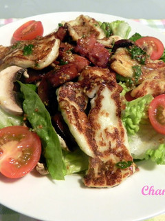 A picture of Halloumi Cheese & Chorizo Salad.