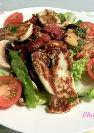 A picture of Halloumi Cheese & Chorizo Salad.