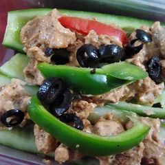 A picture of Stuffed Cucumber Boats.