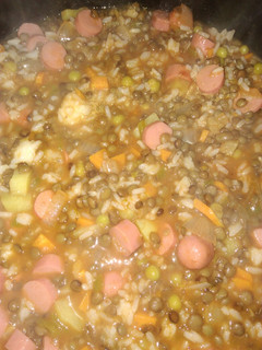Una foto de Guiso de lentejas y arroz express