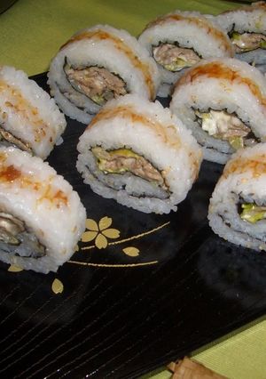 A picture of Ginger Pork Sushi Rolls.