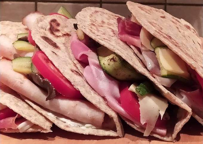 Piadina integrale ai funghi