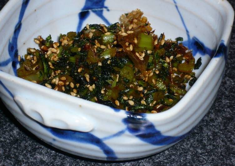 Recipe of Speedy Rice Condiment Daikon Radish Leaves (Turnip Greens) for Fridge Stocking