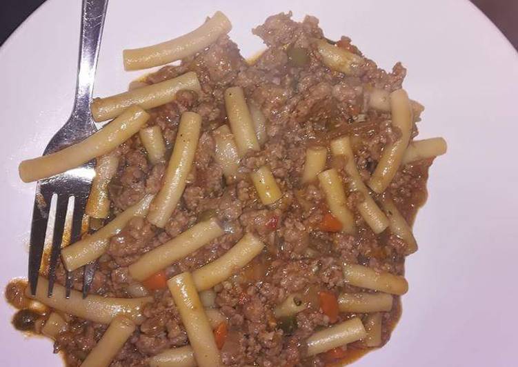 Step-by-Step Guide to Prepare Homemade Macaroni with minced meat