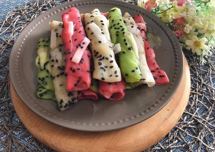 Thai Dessert • Thai Soft Coconut Crepe • Thong Muan Sod | ThaiChef Food
