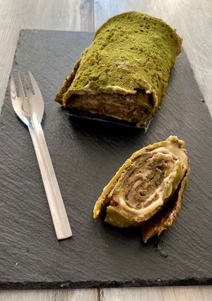 Machateás banánkrémmel töltött palacsintatekercs recept fotója