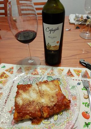 Una foto de Canelones de Roquefort