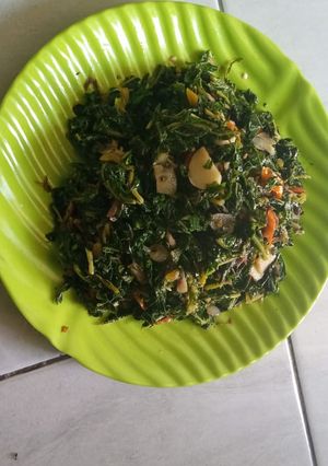 Foto resep Oseng daun pepaya ikan asin