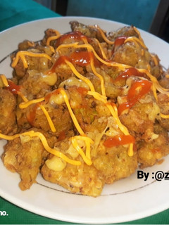Foto resep Brokoli Tepung Goreng with Topping Keju Melted,Mayonaise & Saus