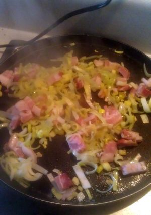 A picture of egg veggie casserole.