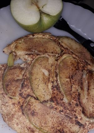 Una foto de Panqueque de avena y manzana verde, muy sano sin harina