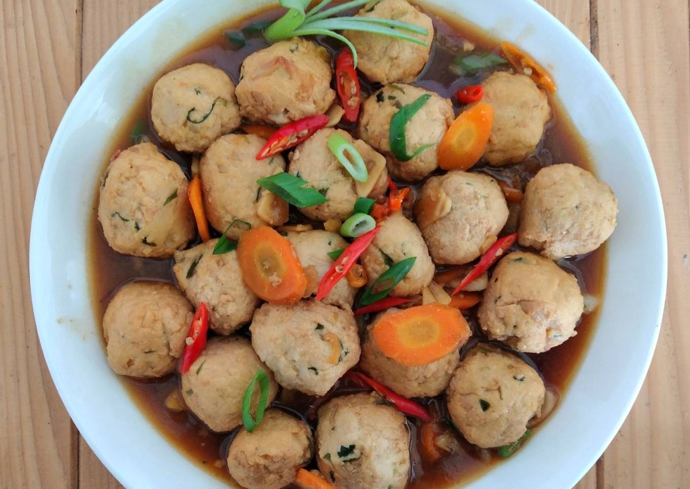 Bakso Jamur-Tahu masak Pedas