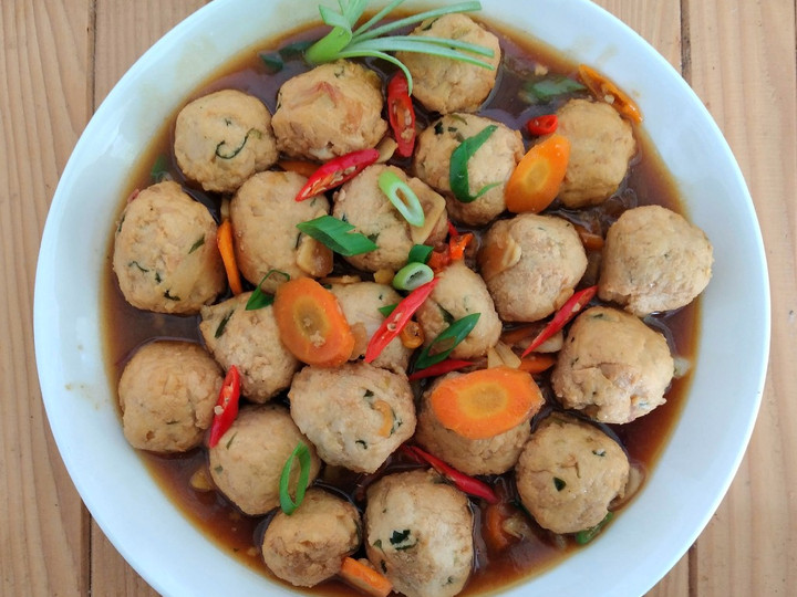 Resep Bakso Jamur-Tahu masak Pedas yang Enak Banget