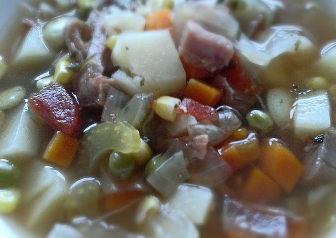Step-by-Step Guide to Make Any-night-of-the-week Homemade Ham &
Vegetable Soup