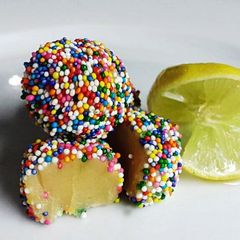 A picture of Lemon Brigadeiros.