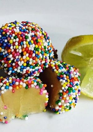 A picture of Lemon Brigadeiros.