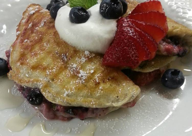 Steps to Prepare Homemade Fruit Stuffed Pancakes