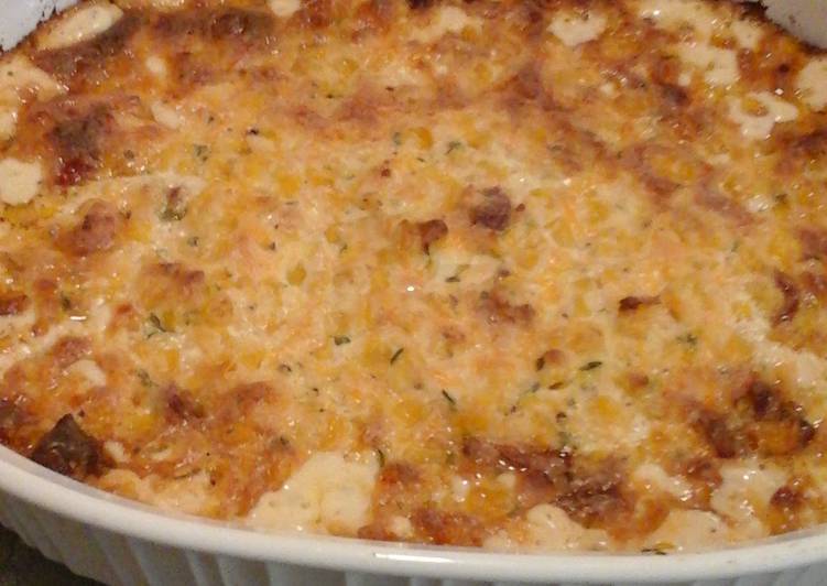 Recipe of Quick Cheesy Corn and Bacon Dip