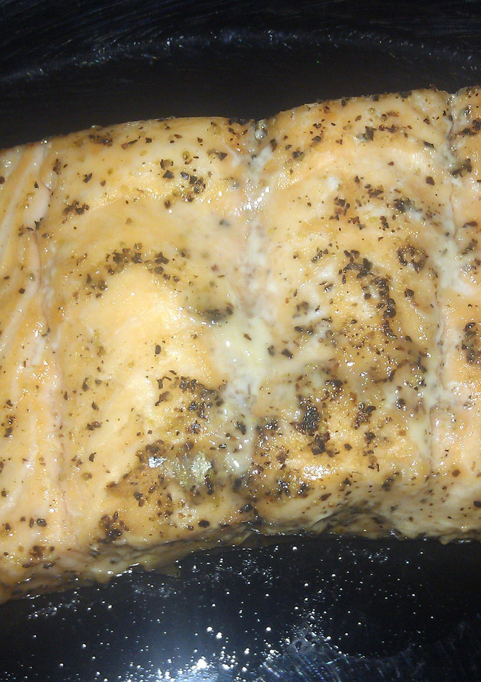 A picture of peppered maple salmon.
