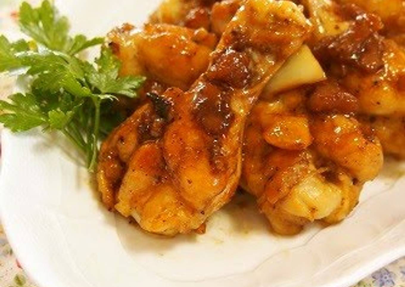 Recipe of Ultimate Simmered Plum Garlic Chicken Wings