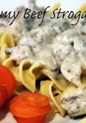 A picture of Creamy Beef Stroganoff.