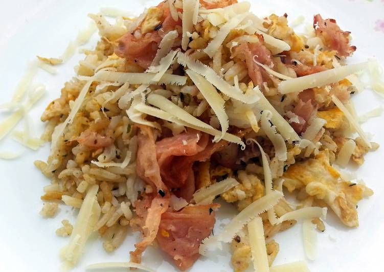 Recipe of Quick Ham And Egg With Cheese  Fried Rice