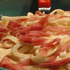 A picture of Fettuccine All'Alfredo con Prosciutto di Parma -- A Rachael Ray Recipe.