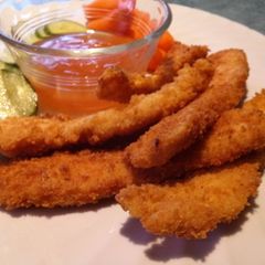 A picture of Down home crispy chicken strips.