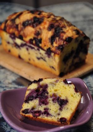 A picture of Oil-Free Blueberry Yogurt Cake.