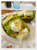 Gratinée of Avocado, Camembert Cheese and Honey Mustard