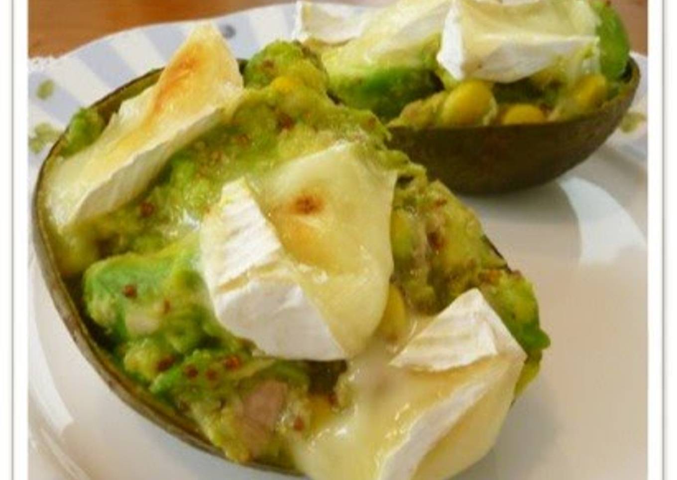 Gratinée of Avocado, Camembert Cheese and Honey Mustard
