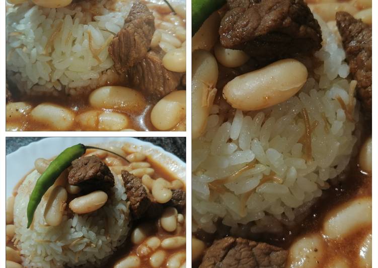الفاصوليا البيضاء والرز 😋😋