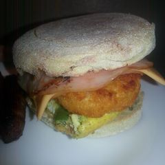 A picture of Ambers breakfast sandwich.