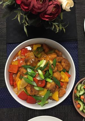 A picture of Sweet and Sour (baked) Chicken.