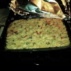 A picture of Mom's Shrimp Casserole.