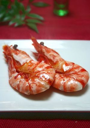 A picture of Teriyaki Shrimp for the New Year's Feast.