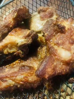 A picture of Simple Air Fried Chicken - marinated in lemon & oyster sauce.