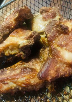 A picture of Simple Air Fried Chicken - marinated in lemon & oyster sauce.