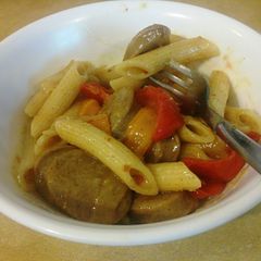 A picture of Spiced Pineapple Brat Penne.