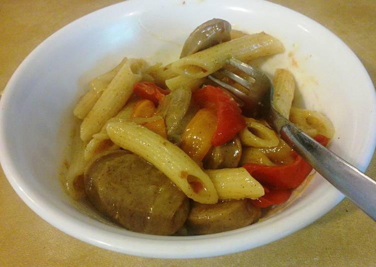 Spiced Pineapple Brat Penne Spiced Pineapple Brat Penne