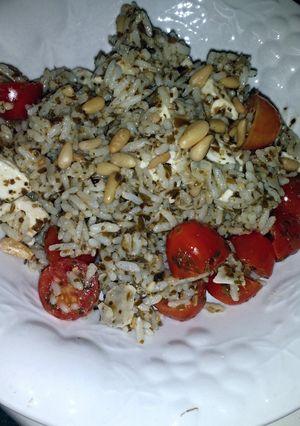 A picture of Pesto Rice Salad.