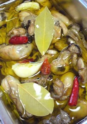 A picture of Oil-Marinated Oysters.