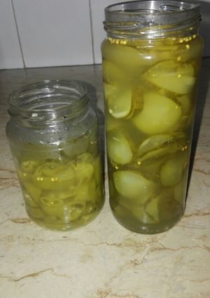 A picture of Pickles and jalapeno.