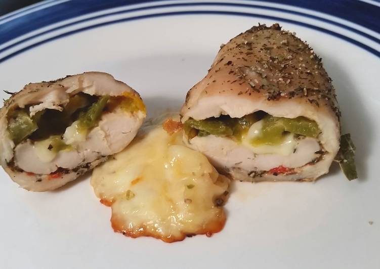 Jalapeño, cream cheese & mozzarella stuffed chicken