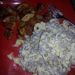A picture of Ground beef stroganoff.