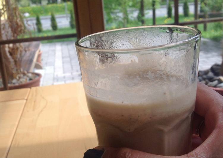 Simple Way to Prepare Super Quick Homemade Banana Ice coffee milkshake