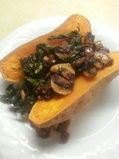 A picture of Kale and Mushroom Sweet Potato.
